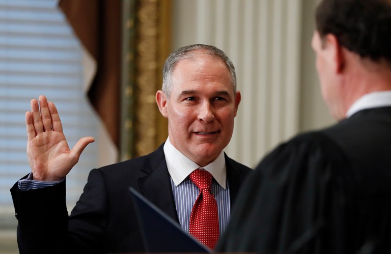 Oklahoma Bar is probing a complaint that Pruitt used a private email address to conduct official business. (AP Photo/Carolyn Kaster)