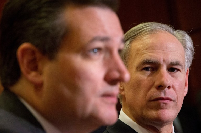 Texas Gov. Greg Abbott and Sen. Ted Cruz took to social media to stand with law enforcement. (AP Photo/Pablo Martinez Monsivais)