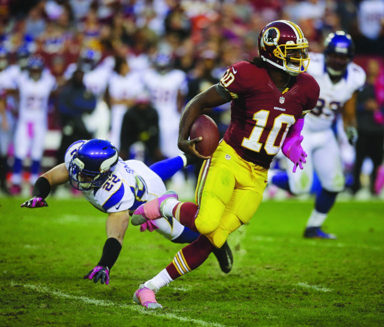 Pablo Martinez Monsivais/AP
Washington Redskins quarterback Robert Griffin III has targeted no fewer than eight receivers in his six games this season.