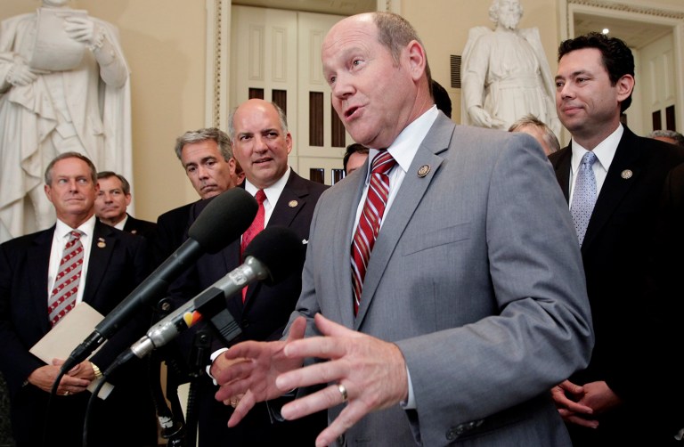 The group's tentative embrace of the measure, written by retiring Wisconsin Republican Rep. Reid Ribble, is particularly noteworthy because the bill would raise taxes. (AP Photo/J. Scott Applewhite)