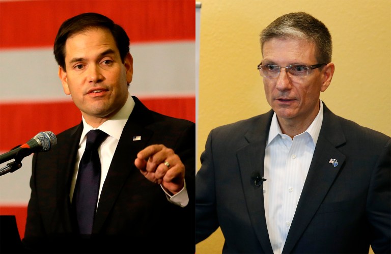 Republican lawmakers Sen. Marco Rubio of Florida and Rep. Joe Heck of Nevada rescued survivors from a four-car collision on Interstate 70 near the Highlands in West Virginia late Thursday. (AP Photos)