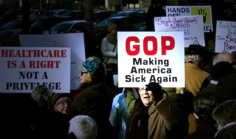 A Democratic super PAC released an ad Monday aimed at House Republicans for their intent to gut portions of Obamacare, arguing: 