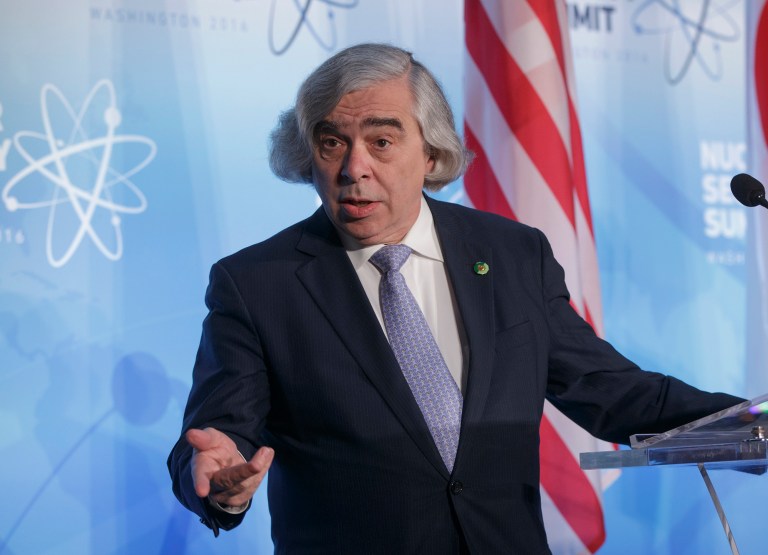 Energy Secretary Ernest Moniz on Wednesday refused to comment on Donald Trump's plan to scuttle the Paris climate deal if elected president. (AP Photo/J. Scott Applewhite)