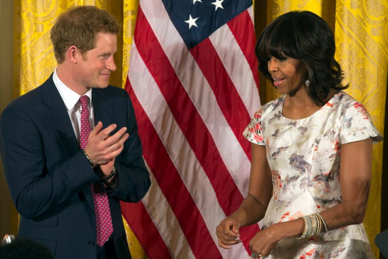 Prince Harry, who is fifthÂ in line to the throne, has teamed upÂ with Michelle Obama before on veterans issues. (AP Photo)