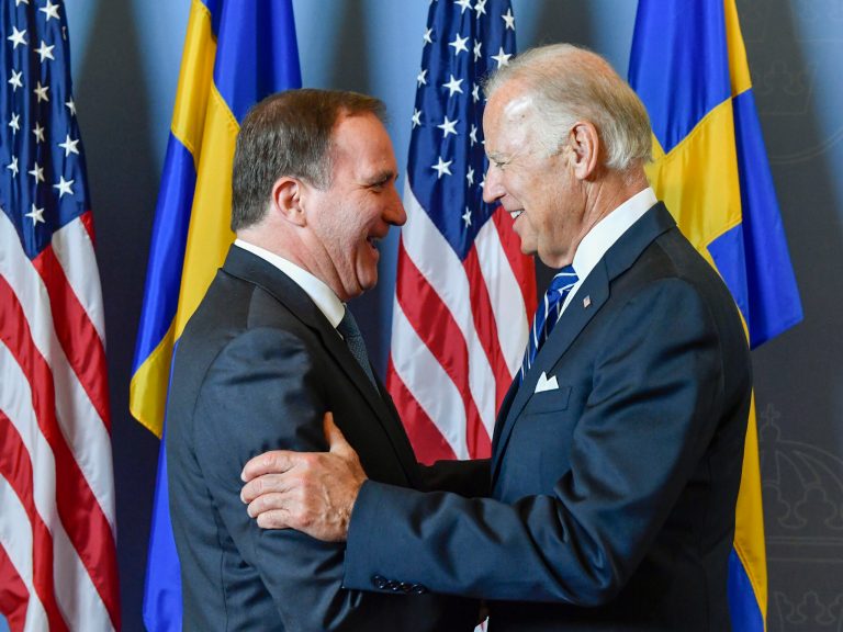 During a Thursday news conference in Stockholm with Swedish Prime Minister Stefan Lofven, Biden said he will meet with leaders interested in advancing cancer research during the U.N. General Assembly. (AP Photo)