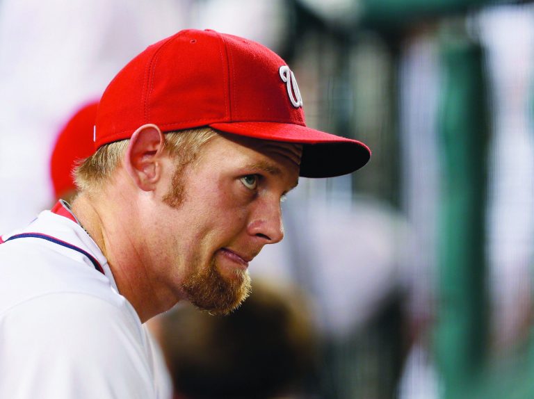 Rob Carr/Getty Images
Washington Nationals pitcher Stephen Strasburg was shut down early after a loss to the Marlins last week.