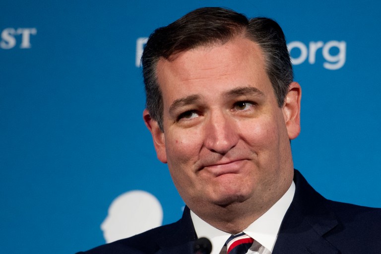 Sen. Ted Cruz, R-Texas, has at times been a thorn in the side of his Senate Republican colleagues, but on Tuesday, the former 2016 presidential candidate touted the leadership of Senate Majority Leader Mitch McConnell and said they are working together to ram through the GOP president's nominees. (AP Photo/Cliff Owen)