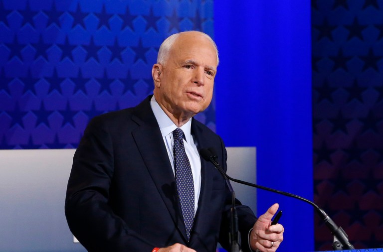 Arizona Republican Sen. John McCain pledged that a Republican-controlled Senate would block any Supreme Court nominee Hillary Clinton would put forward. (AP Photo/Ross D. Franklin)