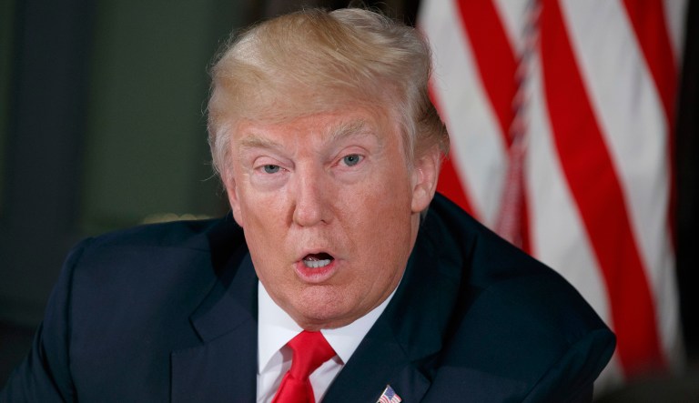 President Trump refutes a story from NBC News published Wednesday stating the president wanted to increase the U.S. nuclear arsenal by tenfold, and then threatened to challenge their broadcast license. (AP Photo/Evan Vucci, File)