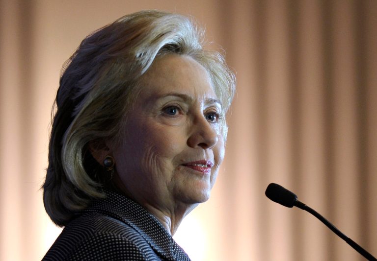 Former Secretary of State Hillary Rodham Clinton speaks on Capitol Hill in Washington. (AP/Susan Walsh)