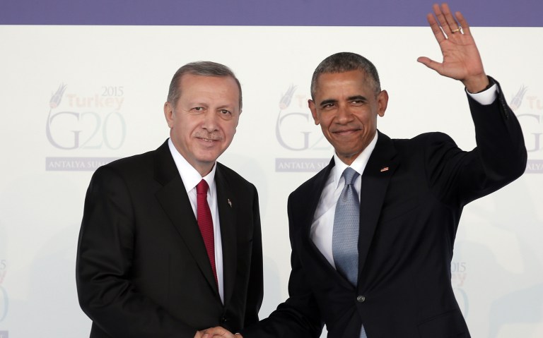 President Obama and Turkish President Recep Tayyip Erdogan in Antalya will hold a private one-on-one meeting with Obama in China on the margins of the G-20 economic summit on Sunday. (AP Photo/Lefteris Pitarakis, File)