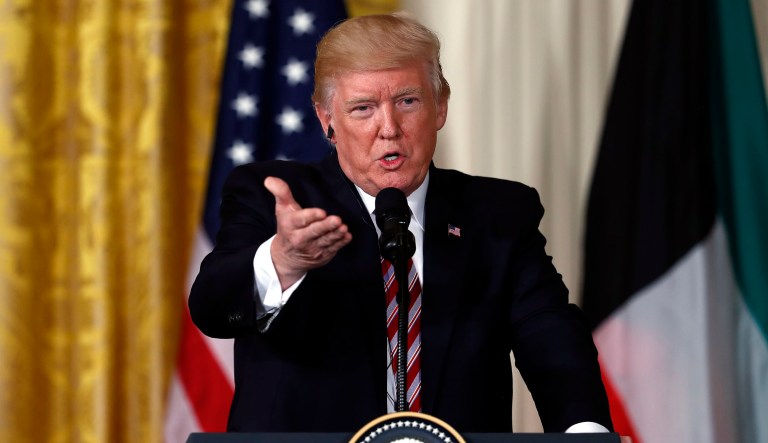 President Trump on Thursday declined to say if U.S. military action against North Korea is inevitable if the isolated nation continues to pursue nuclear energy and weapon development. (AP Photo/Carolyn Kaster)