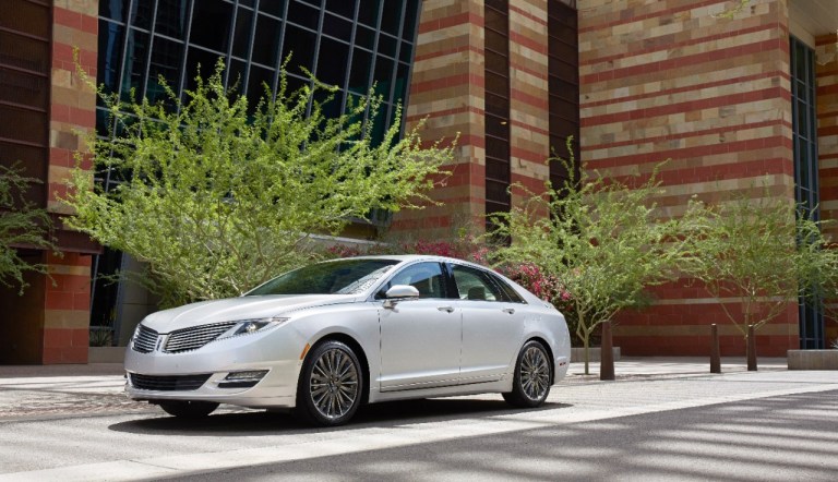 This undated photo provided by Lincoln shows the 2014 Lincoln MKZ Hybrid. (AP Photo/Lincoln)