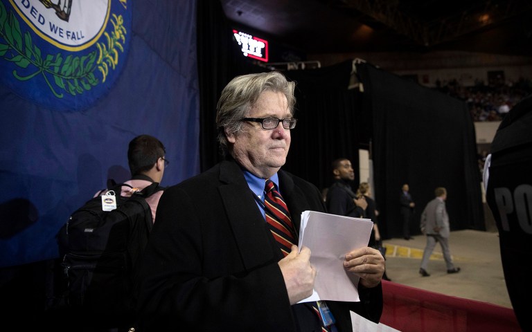 White House Chief Strategist Steve Bannon has been removed from the National Security Council in a staff shakeup, according to a federal filing. (AP Photo/Andrew Harnik)