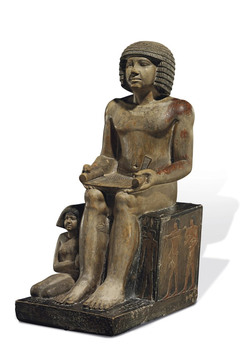 In this undated  photo provided by Christie's a 4,000-year-old Egyptian statue on display. Egypt is challenging a British museum's planned sale of a 4,000-year-old Egyptian statue expected to fetch up to 6 million pounds ($10 million) at auction in London. Former Antiquities Minister Zahi Hawass told the BBC Wednesday, July 9, 2014 that Northampton Museum and Art Gallery has no right to sell the statue. He said Egypt was asking only to stop the sale, not for the return of the statue. (AP Photo/Christie's) NO ARCHIVING NO LICENSING