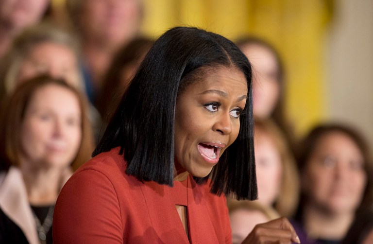 The former first lady frequently encouraged kids to exercise and eat healthy while in the White House. (AP Photo/Manuel Balce Ceneta)