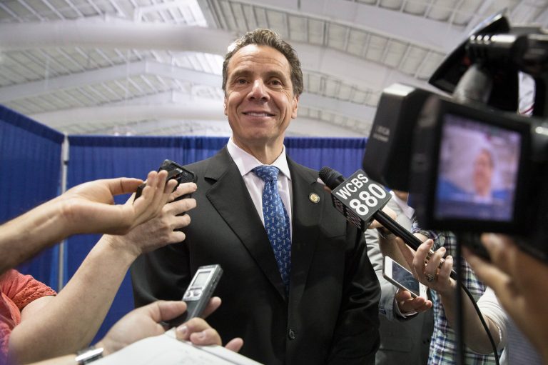 FILE - In this Aug. 9, 2014 file photo, New York Gov. Andrew Cuomo speaks to the media following a news conference and bill signing that authorizes New York City to lower their speed limit in New York. David Grandeau, an attorney and former state lobbying enforcer, said the alleged meddling with the work of the Moreland anti-corruption commission does expose the Cuomo administration to possible criminal charges of obstruction of governmental administration or official misconduct. (AP Photo/John Minchillo, File)