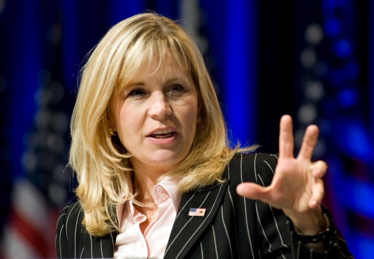 Liz Cheney announced Tuesday, July 16, she will run against Wyoming's senior U.S. senator Mike Enzi in next year's Republican primary. (AP/Cliff Owen)