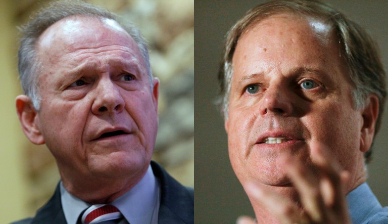 Since most people north of the Mason-Dixon line know little or nothing about Southern politics, here is a cheat sheet detailing the six counties to watch as the state chooses between Republican Roy Moore (pictured left) and Democrat Doug Jones (pictured right). (AP Photos)