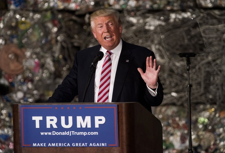 Trump wondered openly why the Chamber of Commerce would be upset with him wanting to make better trade deals with other nations. (Ty Wright/Bloomberg)