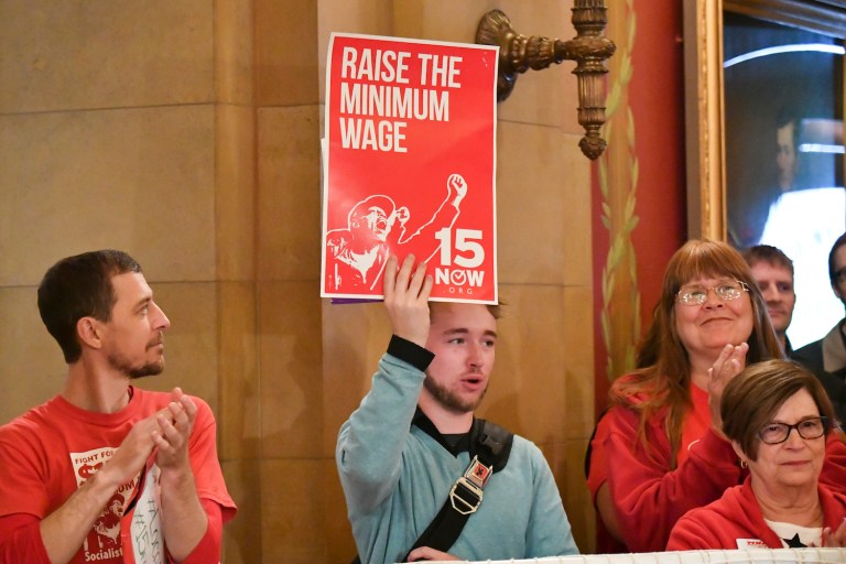Nearly three-quarters of U.S.-based economists also oppose the $15 federal minimum wage that Democrat leaders endorsed. (Glen Stubbe/Star Tribune via AP)