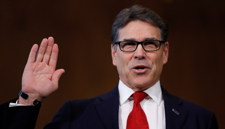 The Senate on Thursday confirmed former Texas Gov. Rick Perry to be President Trump's energy secretary. (AP Photo/Carolyn Kaster)