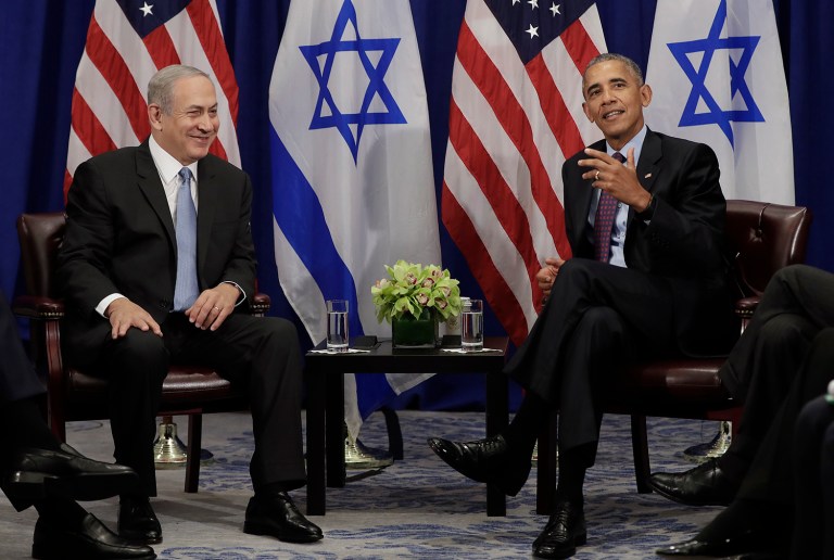 President Obama and Israeli Prime Minister Benjamin Netanyahu play up the 
