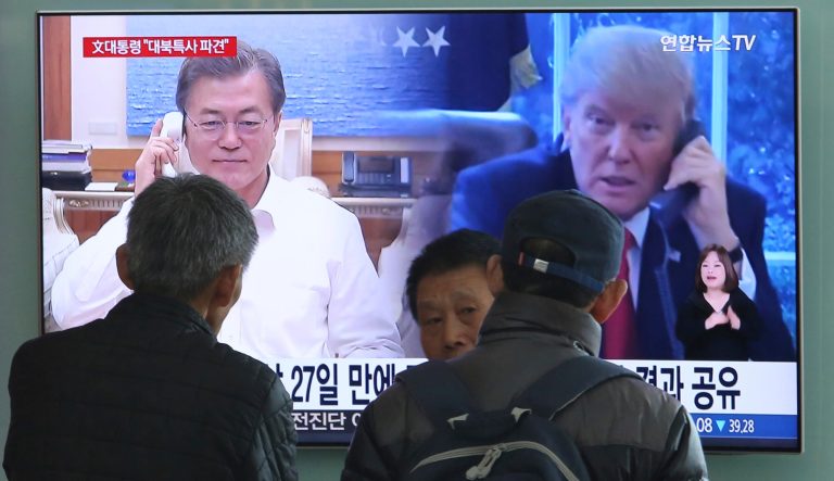 South Korea has announced that North Korea is willing to talk to the U.S. about abandoning its nuclear weapons program, after South Korean officials met with North Korean leader Kim Jong Un. (AP Photo/Ahn Young-joon)