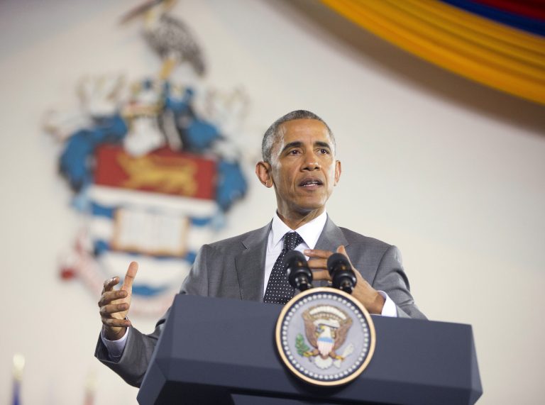 U.S. President Obama said that he will soon decide whether to remove Cuba from the U.S. list of state sponsors of terrorism now that the State Department has finished a review on the question as part of the move to reopen diplomatic relations with the island nation. (AP Photo/Pablo Martinez Monsivais)