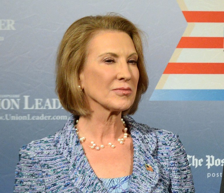 Republican presidential candidate Carly Fiorina speaks during a forum Monday, in Manchester, N.H. (Getty Images)