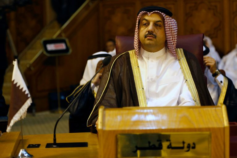 Qatar's Foreign Minister Khalid Bin Mohamed Al Attiyah attends the Arab countries foreign ministers summit at Arab League headquarters in Cairo, Egypt, Sept. 1. The 22-state Arab League held an emergency session on Syria, where the Saudi Arabian foreign minister, Saud al-Faisal, prodded member states to back measures against the Syrian regime. (AP Photo/Khalil Hamra)
