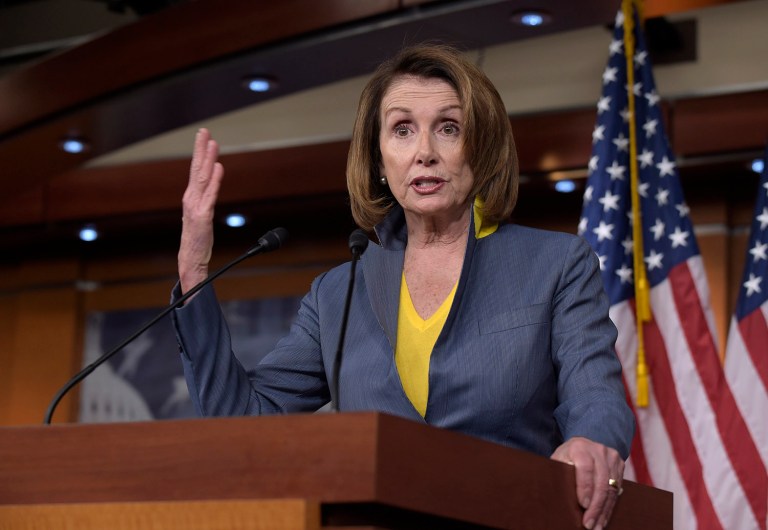 House Minority Leader Nancy Pelosi speaks during a news conference on Capitol Hill in Washington, Thursday, March 23, 2017. (AP Photo/Susan Walsh)
