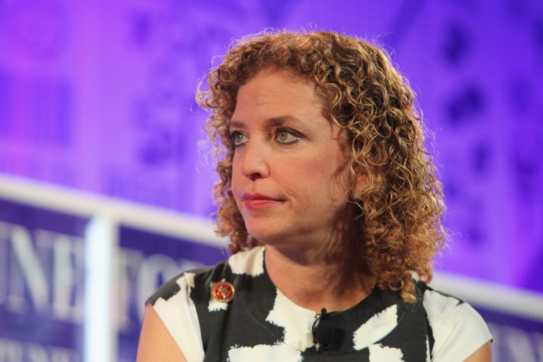Debbie Wasserman Schultz speaks onstage at the Fortune Most Powerful Women Summit on Oct. 16, 2013 in Washington. (Photo by Paul Morigi/Getty images for Fortune)