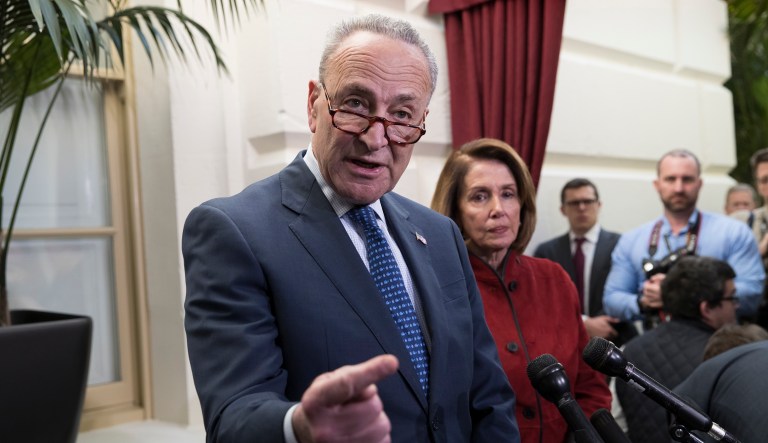 Senate Minority Leader Chuck Schumer, D-N.Y., has promised to block a House proposal to fund the government through Jan. 19, because it prioritizes defense over domestic spending. (AP Photo/J. Scott Applewhite)