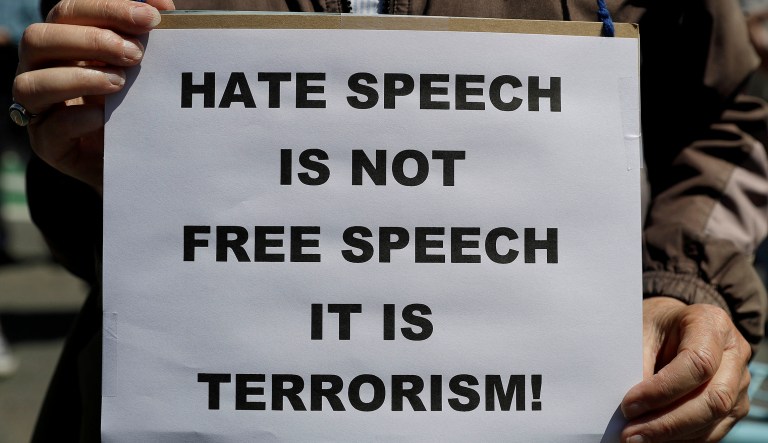 The Left shares the determination of its revolutionary forefathers: purespeak and newspeak must be the only languages allowed in the republic. (AP Photo/Marcio Jose Sanchez)