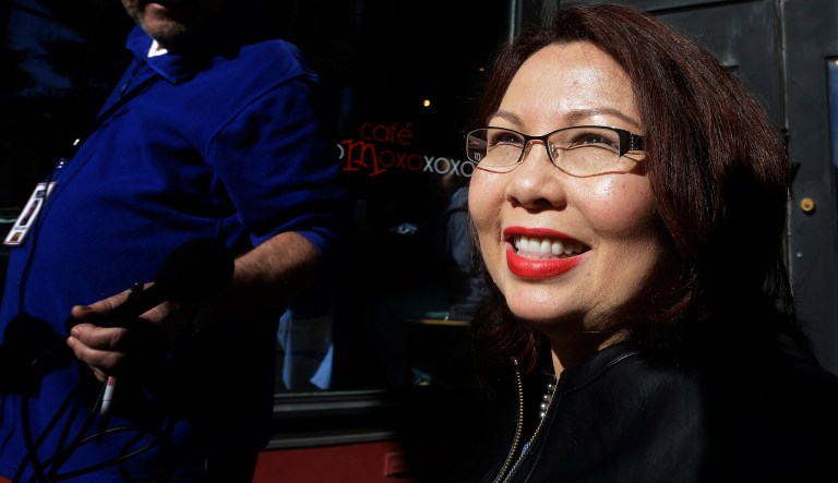 Duckworth said voters in the Midwest can teach Democrats a lesson after three states &mdash; Michigan, Wisconsin and Pennsylvania &mdash; voted for President Trump. (AP Photo/Seth Perlman)