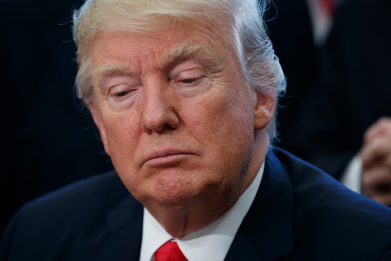 As of Wednesday, just 35 percent of voters in Gallup's daily presidential poll approved of Trump's performance. (AP Photo/Evan Vucci)