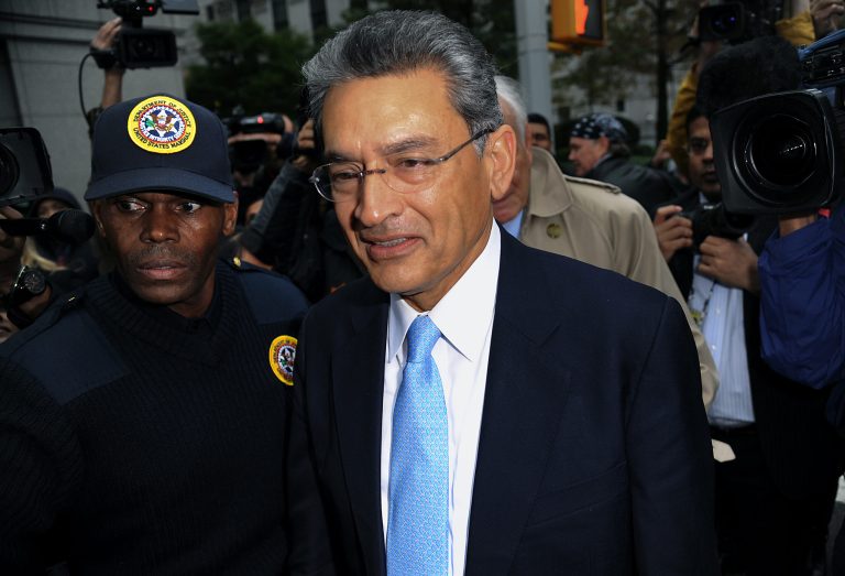 Rajat Gupta, former Goldman Sachs Group Inc. director, exits federal court after being sentenced for insider trading. (Bloomberg File Photo)