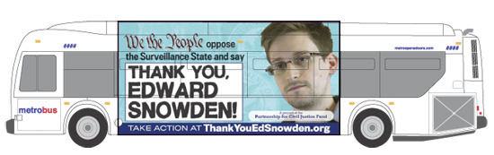 Washington Metrobus ads declare: ‘Thank you, Edward Snowden’