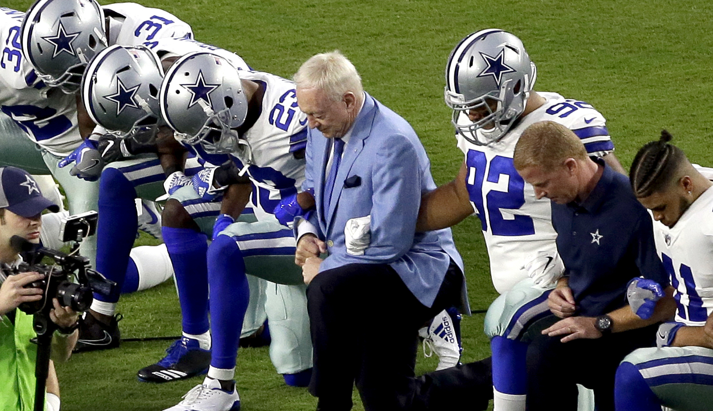 Dallas Cowboys owner Jerry Jones: Trump and Mike Pence inspired crackdown on protests during the anthem