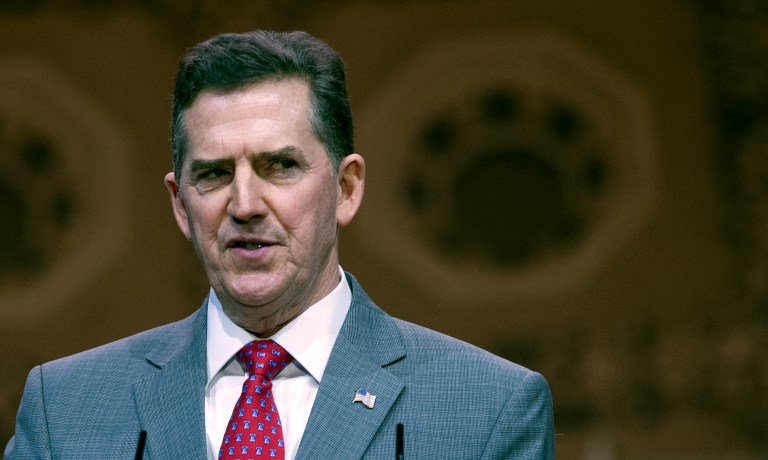 In a dramatic episode, DeMint was toppled by the organization's board of directors in an ugly power struggle. (AP Photo/Cliff Owen)