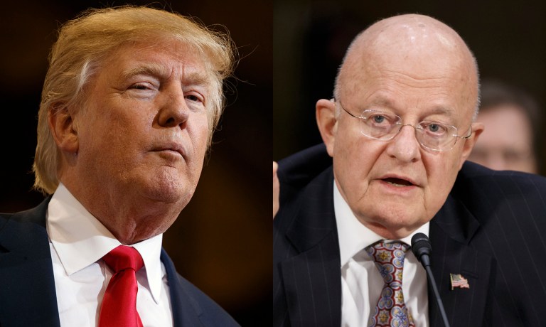 It's Trump's tweet against Clapper's statement, and we're nowhere closer to the truth. (AP Photo/ Evan Vucci)