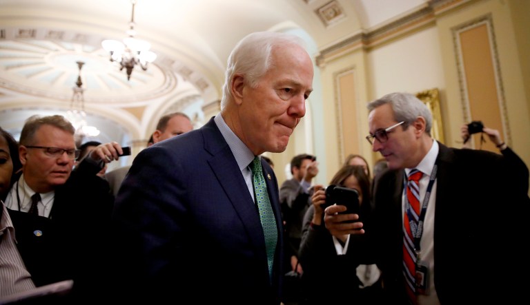 Senate Majority Whip John Cornyn, R-Texas, lamented on Twitter Wednesday that too many of his fellow lawmakers are looking to President Trump to determine what legislation they enact. (AP Photo/Jacquelyn Martin)