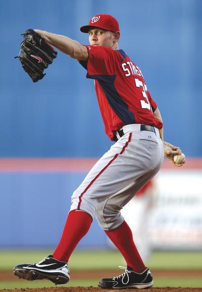 Patrick Semansky/AP
Nationals right-hander Stephen Strasburg will pitch about 160 innings this season after missing most of last year because of Tommy John surgery.