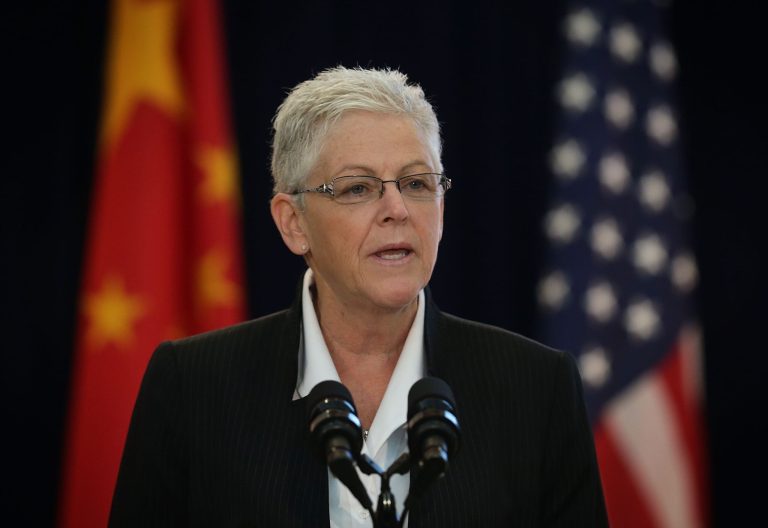 U.S. Environmental Protection Agency Administrator Gina McCarthy speaks prior to a panel discussion on energy and environment cooperation during the Strategic and Economic Dialogue (S&ED) June 23, 2015 at the State Department in Washington, DC. Officials from both countries participated in the seventh annual U.S. China Strategic and Economic Dialogue to discuss bilateral issues. (Photo by Alex Wong/Getty Images)