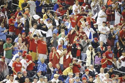 Mitchell Layton/Getty ImagesPhillies fans have filled huge chunks of Nationals Park in recent years, including when Philadelphia clinched the NL East in September 2010.