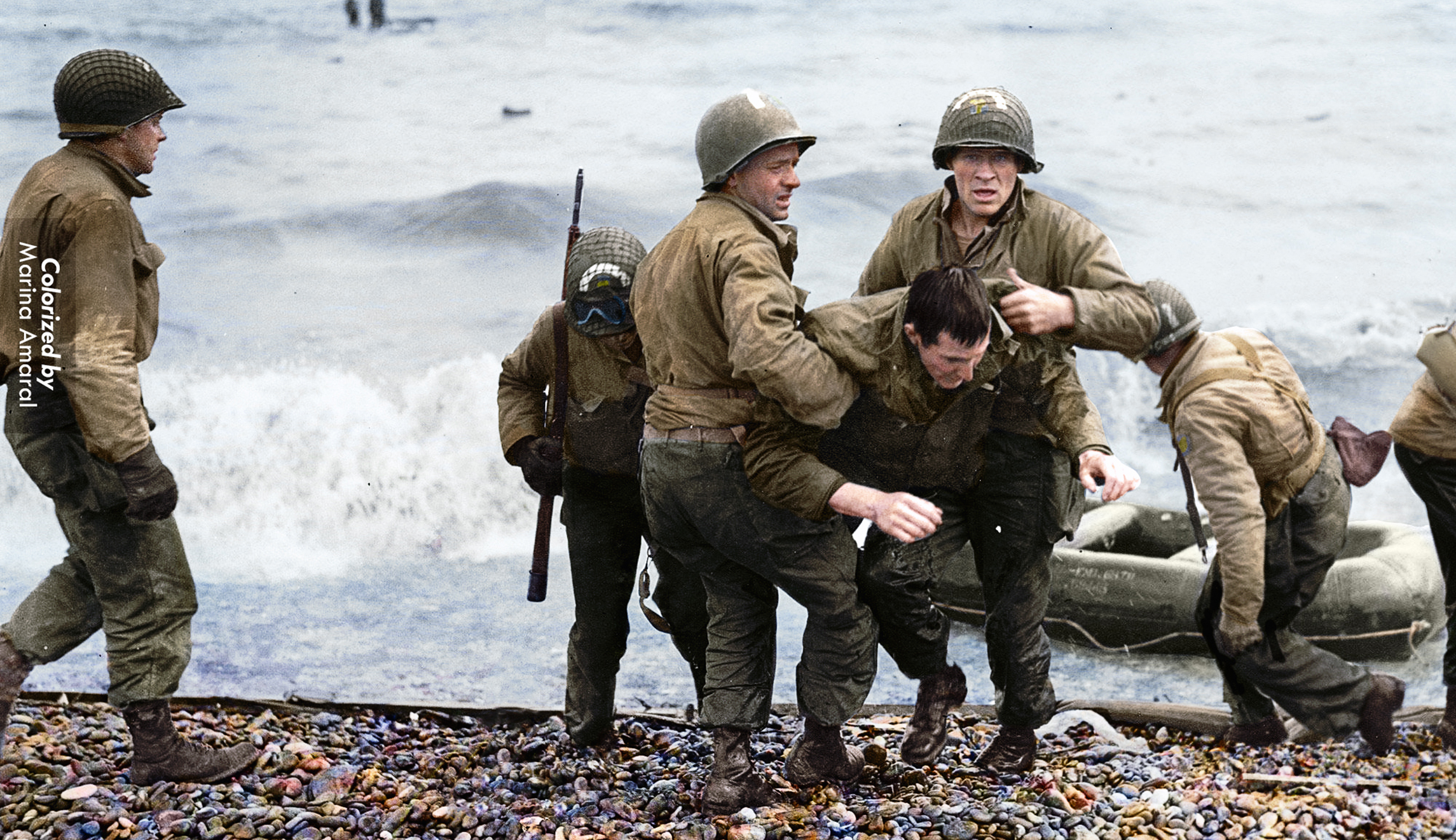 See iconic D-Day black and white photos brought to life in color