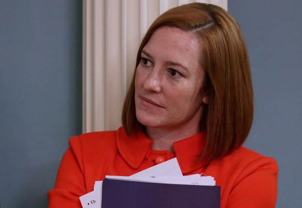 State Department Spokeswoman Jen Psaki attends a joint news conference with European Union High Representative Lady Catherine Ashton and Secretary of State John Kerry in the Treaty Room at the State Department May 6, 2014 in Washington. (Photo by Chip Somodevilla/Getty images)