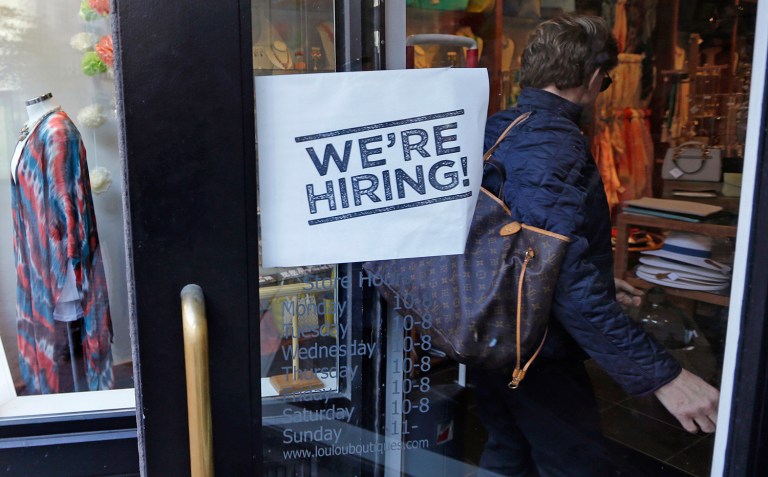 Jobless claims, a leading indicator of the labor market's strength, had been running at historically low levels before a small spike up in early May. (AP Photo/Charles Krupa)