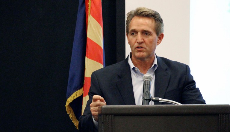 Trump has taken to Twitter to rebuke Flake, calling him 